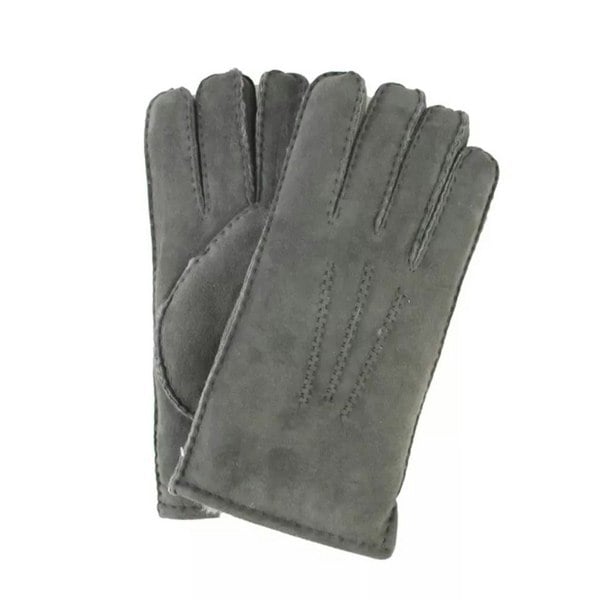 Eastern Counties Leather Mens MSG/SP Sheepskin 3 Point Stitch Gloves - Grey