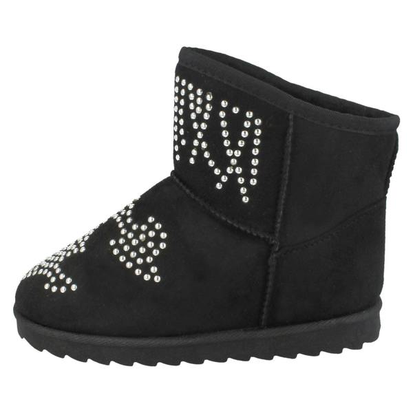 Spot On Girls Spot On Fleece Lined Studded Ankle Boots