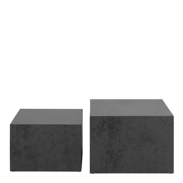 Wyld Haus Munkebo Black Square Coffee Table Set of 2