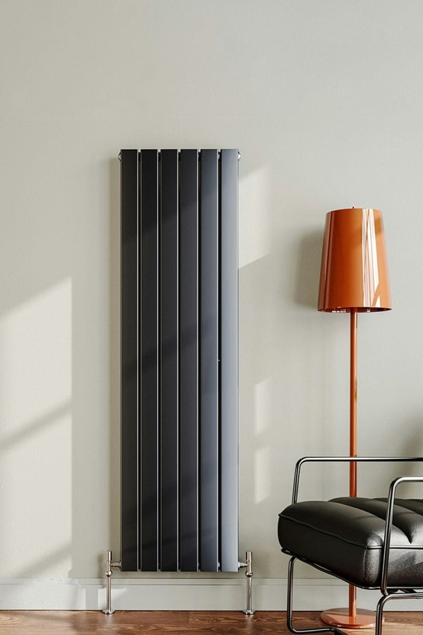 Living and Home 1600 x 456mm Steel Grey Vertical Tall Radiator with Double Panel