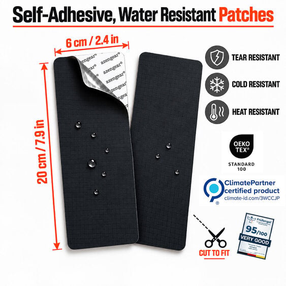 aZengear Self-Adhesive, Waterproof Polyester Jacket Repair Patches (2 Pack)