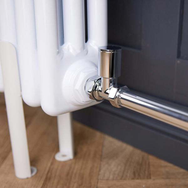 Flode Straight Round Manual Radiator Valve Pack | 15mm x 1/2″ | Chrome
