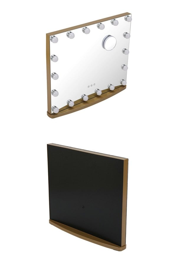 Living and Home Hollywood Vanity Mirror With 10X Magnifier Makeup Mirror Touch Adjustment 58*48CM