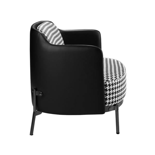 Angel Cerdá Black and White Fabric and Black Leatherette Armchair 5139