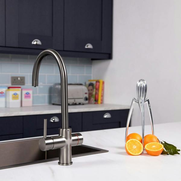 Impromta 3 in 1 Biometric Swan Neck Boiling Water Tap | Gun Metal Finish