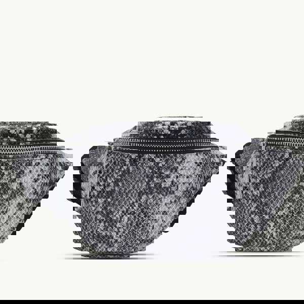 Assots London 'NOAH' Black & White Snake Leather Bum Belt Bag