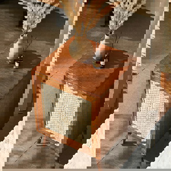 Himba Rattan Bedside Table, Solid Wood-Weilai Concept-Weilai Concept