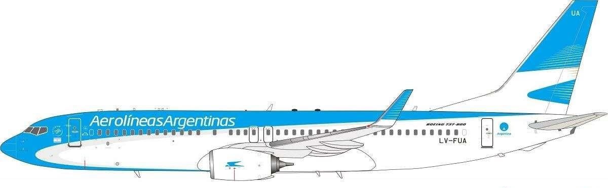MCSlots Aerolineas Argentinas Boeing 737-800 LV-FUA El Aviador 1:200 flight200 IFEAVFUA