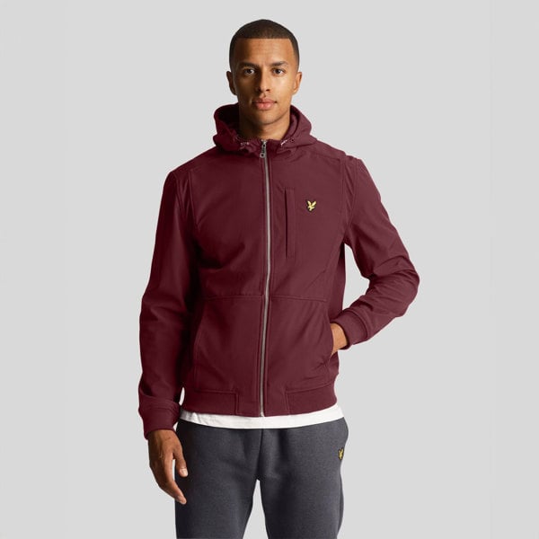 Lyle & Scott Fleece Lined Softshell Jacket - Burgundy