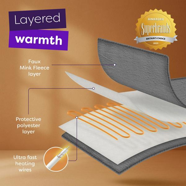 Slumberdown Elegantly Warm Luxury Heated Throw