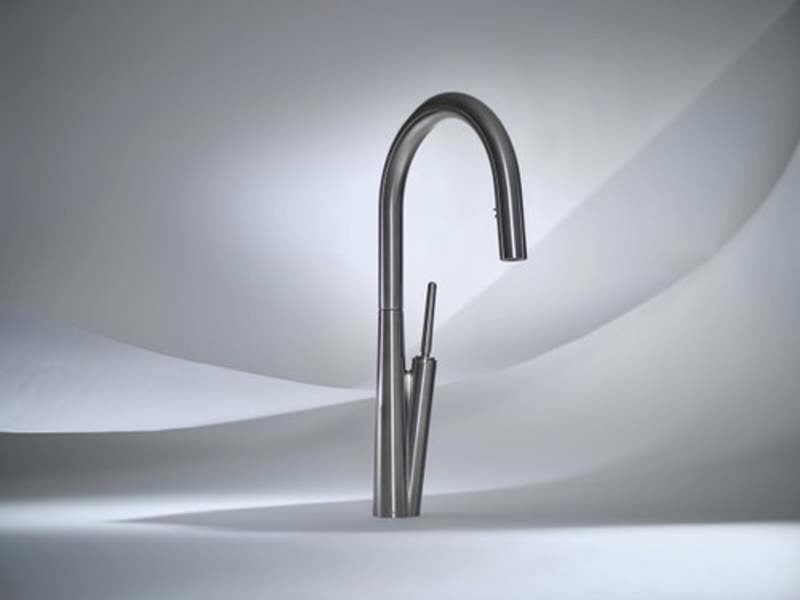 Riobel Solstice Mixer with Pull Down Spray Stainless Steel Kitchen Tap