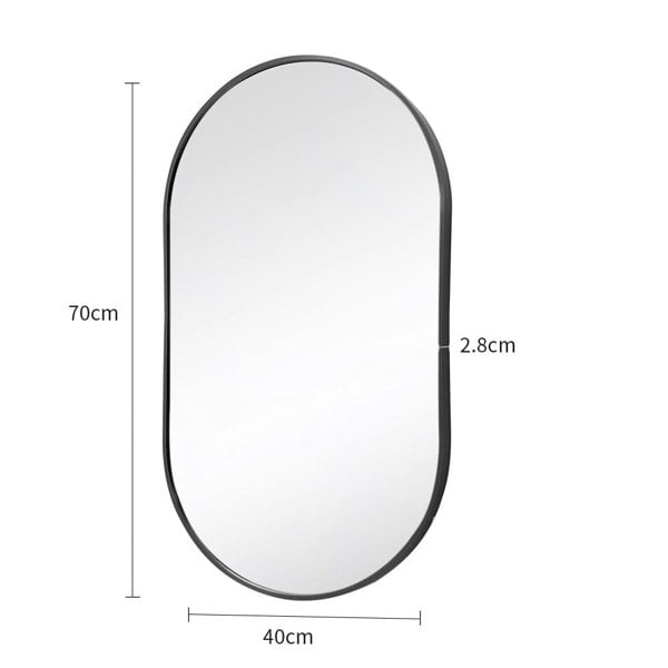 Modern Oval Metal Wall Mirror Black Bathroom Mirrors Living and Home