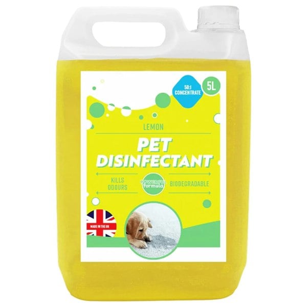 1 x 5 Litre Pet Disinfectant Fresh Lemon Breaks Down Odours Including Sweat & Faeces