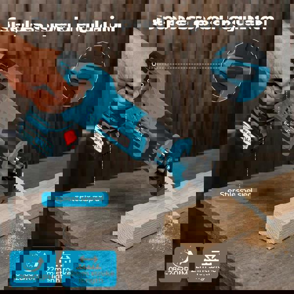 Traderight Cordless Reciprocating Saw Set For Wood Metal 2 Battery Safety Goggle