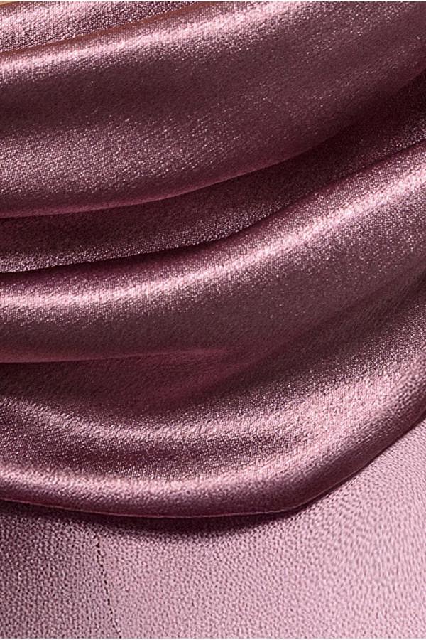 Cowl Back Satin Maxi Dress - Rosepink DR3920