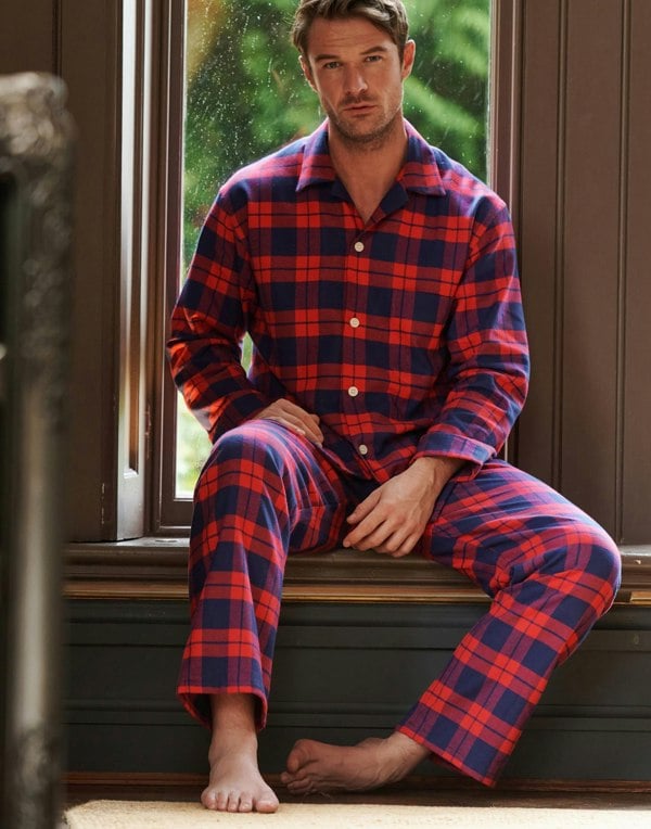 Men's Brushed Cotton Pyjama Set – Dumbarton Tartan - British Boxers