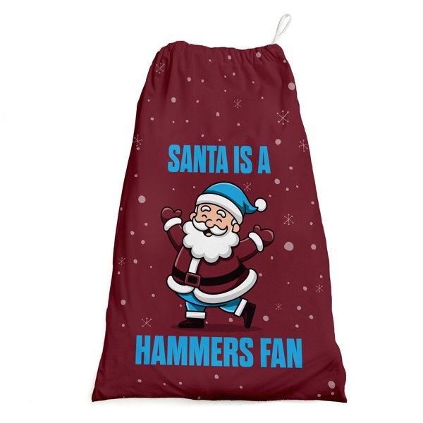 BritishmadeGifts Santa is a Hammers Fan - Football Fan Santa Sack