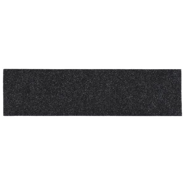 Berkfield Self-adhesive Stair Mats Rectangular 15 pcs 76x20 cm Black