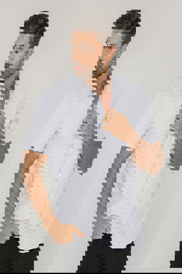 ENORSIA Mens Solid Short Sleeve Shirt