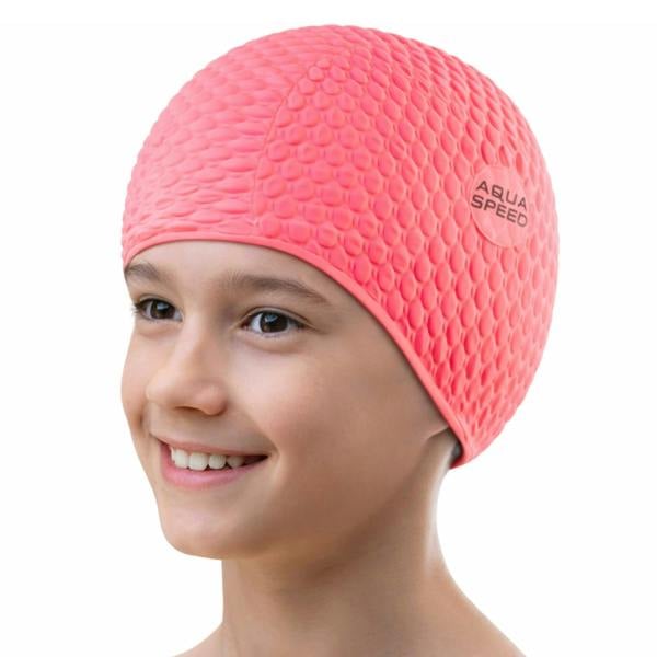 Aqua Speed Girls Bombastic Swimming Cap | Long Hair Soft Latex Comfortable Fit Cap