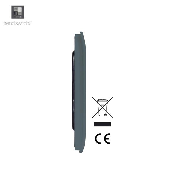 Trendi Switch Single Blanking Plate in Warm Grey