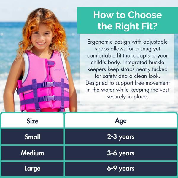 Limmys Premium Neoprene Swim Vest - Berry Pink