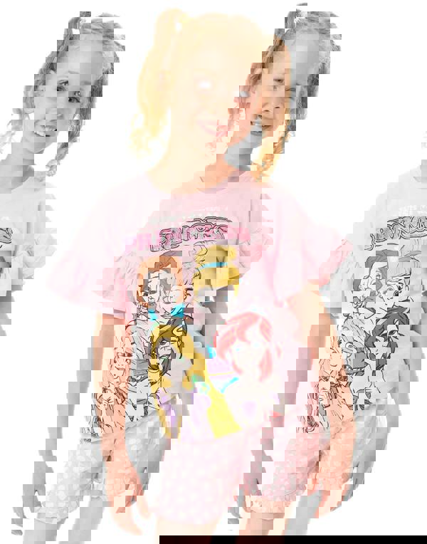 Disney Girls Pink Disney Princess Short Sleeve Short Leg Pyjama Set