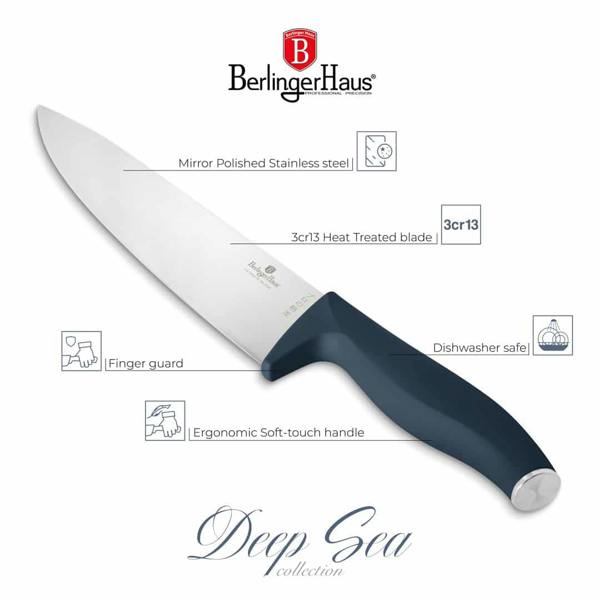 6 Piece Knife Set with Bamboo Stand Matt Blue BH3144