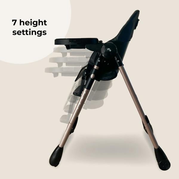My Babiie MBHC9 Luxe Highchair from Birth - Rose Gold Black