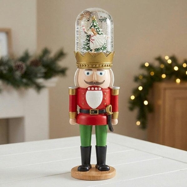 Garden Greatness Red Snowglobe Nutcracker Ornament Display Ornament
