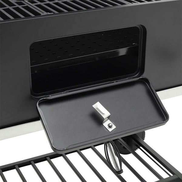 Barrel Charcoal Grill Wide 160cm with Side Shelves Garden BBQ Grill Living and Home