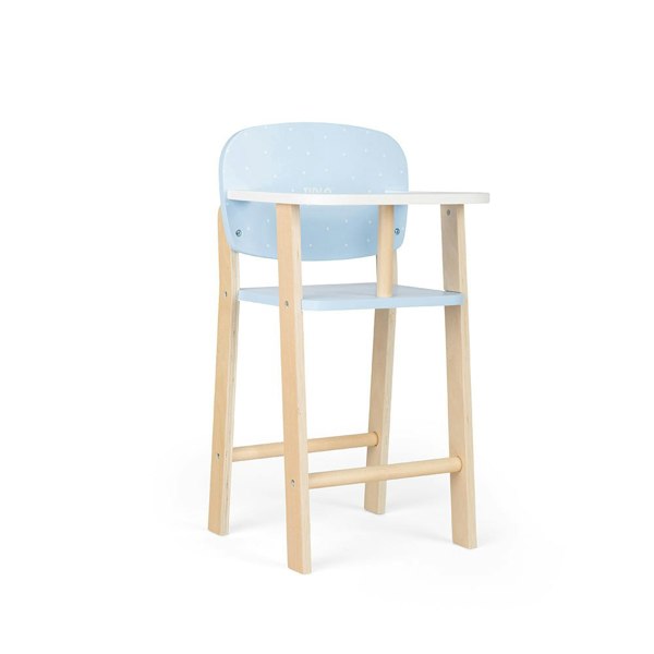 Tidlo Wooden Dolls High Chair - Pastel Blue 