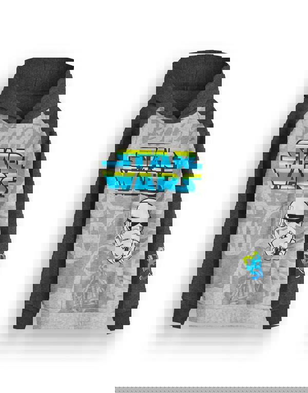 Star Wars Unisex Kids Grey Front Print Hoodie [dis]