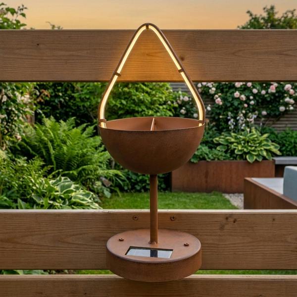 Garden Greatness Hanging Rustic Solar Flower Planter