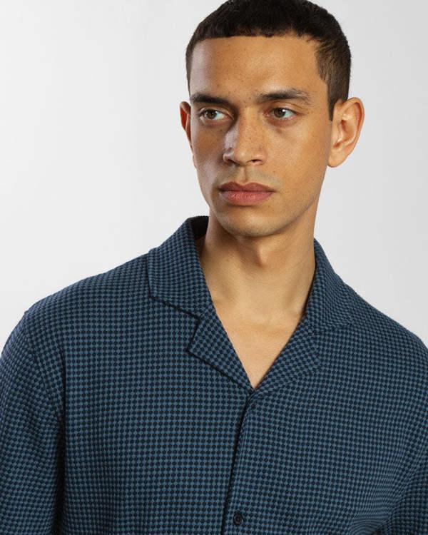 Steel & Jelly Dotted Jacquard Short Sleeve Shirt