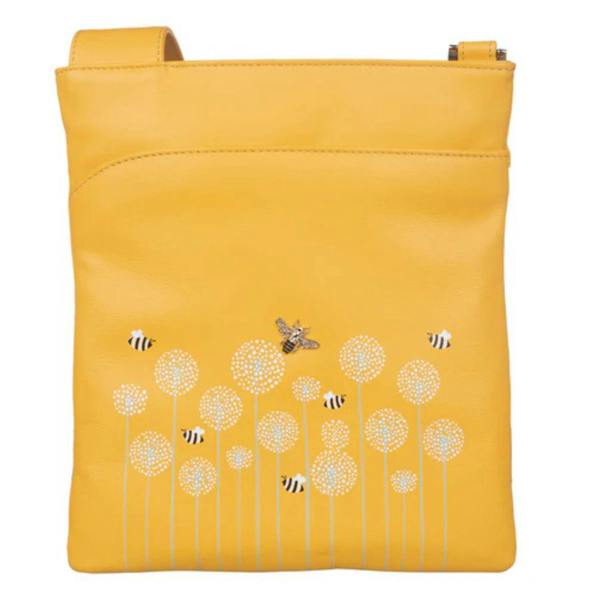 Mala Leather Moonflower Bee & Floral Leather Crossbody Bag