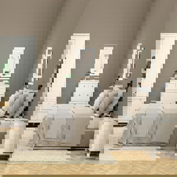 Furniture To Go Madrid Bedside Table 2 drawers in White