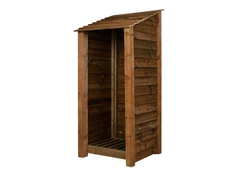 Arbor Garden Solutions Wooden Log Store W-79cm, H-126cm or 180cm, D-88cm - Brown Finish