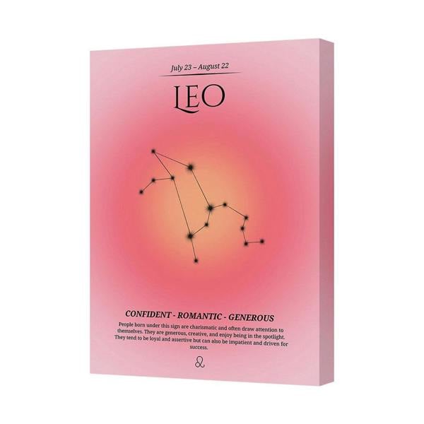 Benjamin Tate Design Leo Constellation Canvas Art Print Zodiac Wall Decor Handmade In UK