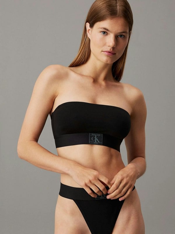 Calvin Klein CK ESTABLISHED Womens Unlined Bralette Black