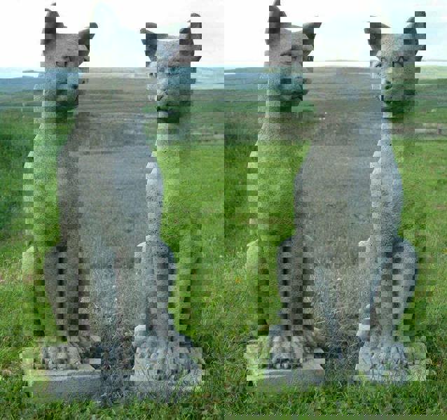 Pair of Standing Cats Gatepost Garden Ornaments