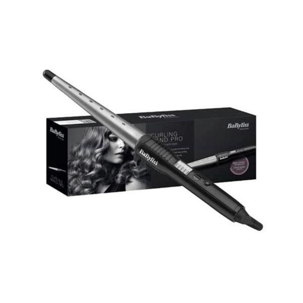 BaByliss Curling Wand Pro Flawless Smooth Shiny Curls 25mm-13mm Barrel – Black/Grey