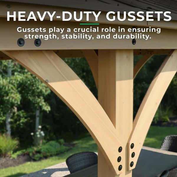 Yardistry Wooden Hot Tub Shelter 10ft x 10ft (3m x 3m) 3m x 3m Wooden Gazebo 3