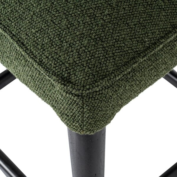 Wyld Haus Modena Modern Green Upholstered Bar Stool with Wooden Legs