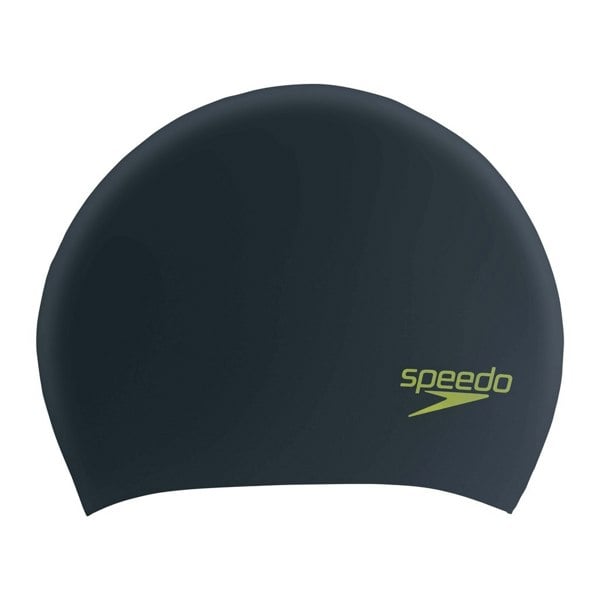 Speedo Childrens Silicone Swim Cap - Black/Green