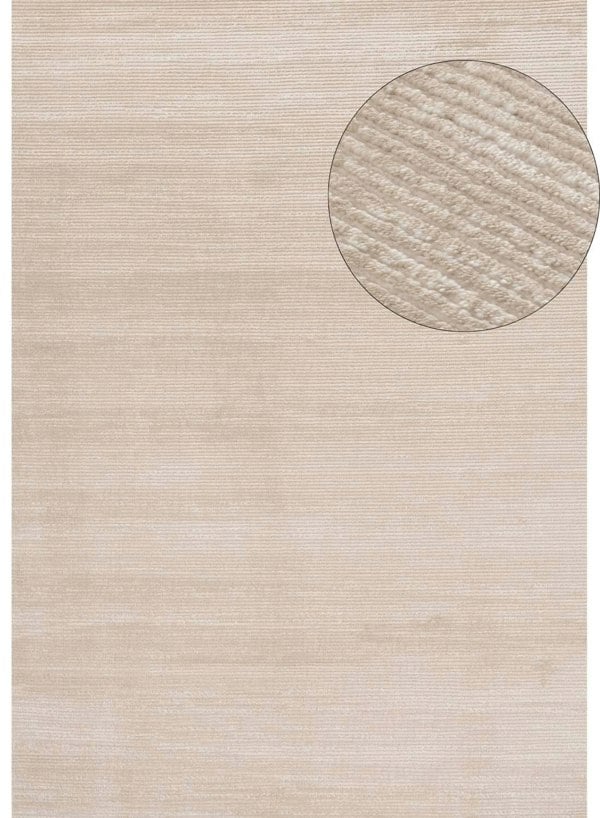 Beige-cream colour, striped design, stain-resistant, Cosy comfort rug.