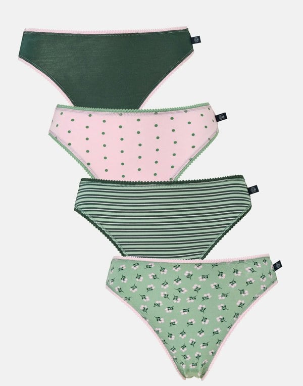 British Boxers Multipack! 4 Pairs of Women's Bamboo High Leg Knickers – Juniper