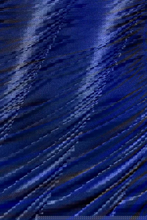 Slinky Satin One Shoulder Split Maxi Dress - Royal Blue DR4388