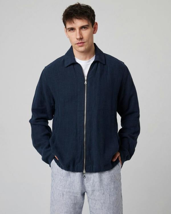 Peregrine  Windsor Linen Bomber Jacket