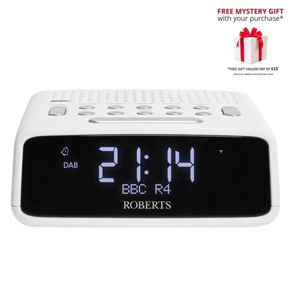 Roberts ORTUSDAB FM/DAB/DAB+ Bluetooth Digital Clock Radio - Free Gift RRP £15